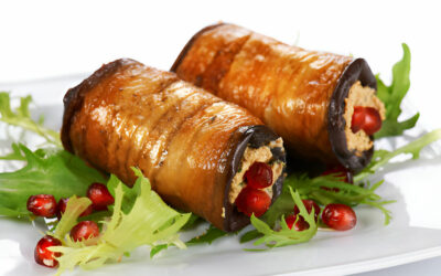 Eggplant Rolls Stuffed With Tomato, Cheese and Kale: Healthy Recipe