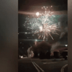 Arsenal Fans Set Off Fireworks at Manchester City Hotel at Night