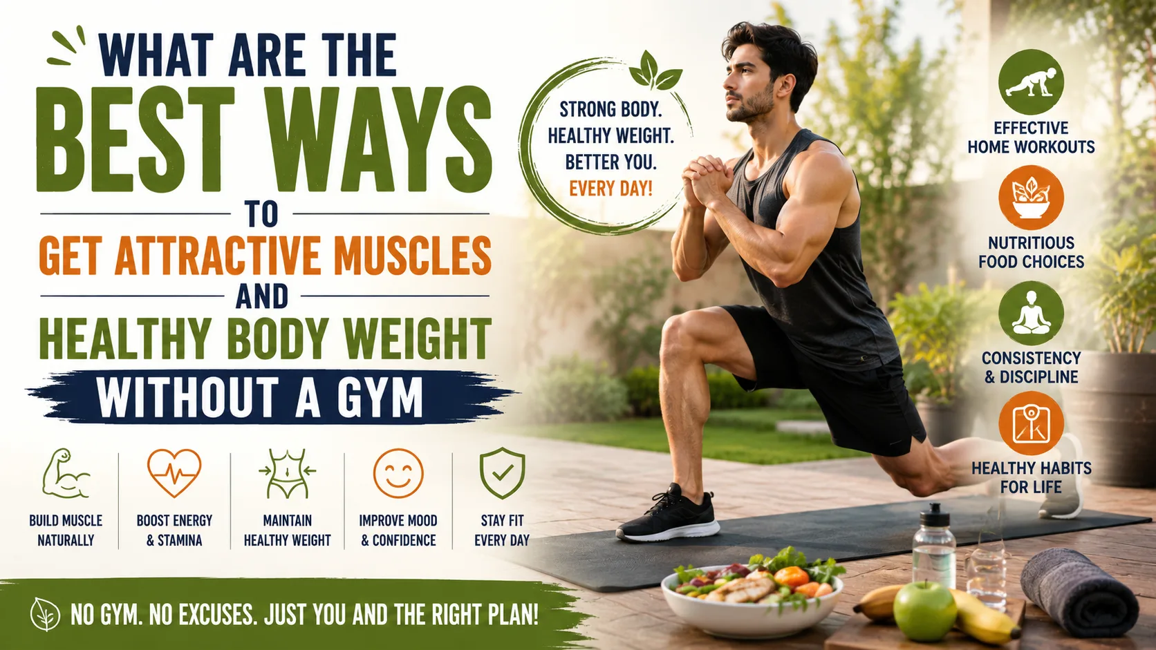 Cara Terbaik Untuk Mendapatkan Otot Menarik dan Berat Badan Sehat Tanpa Gym