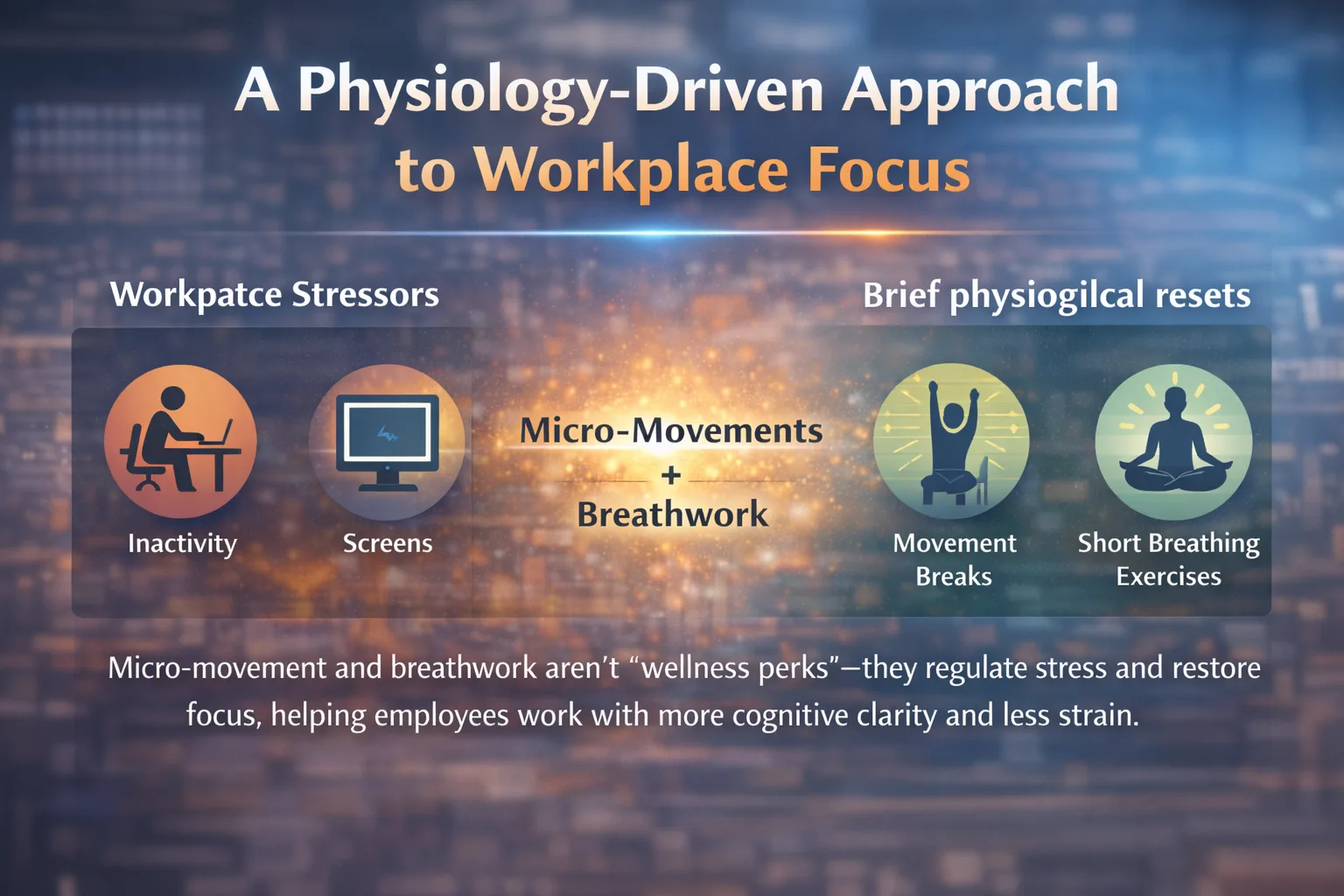حركة صغيرة وحركة التنفس في مكان العمل